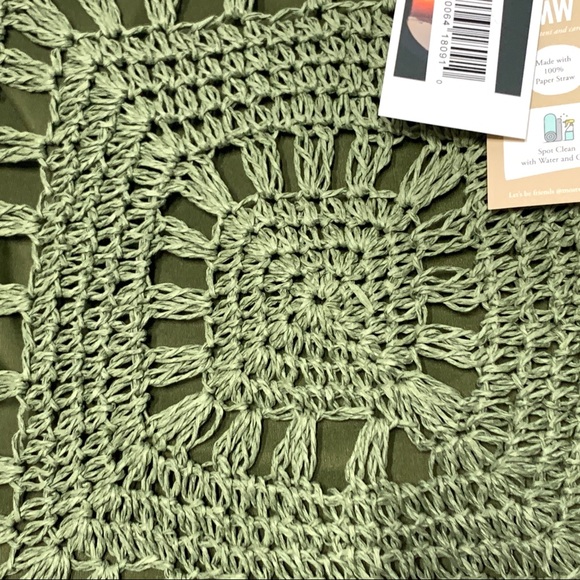 *SOLD* MOST WANTED USA Seagrass Woven Tote Shoulder Bag in Green - Picture 5 of 11